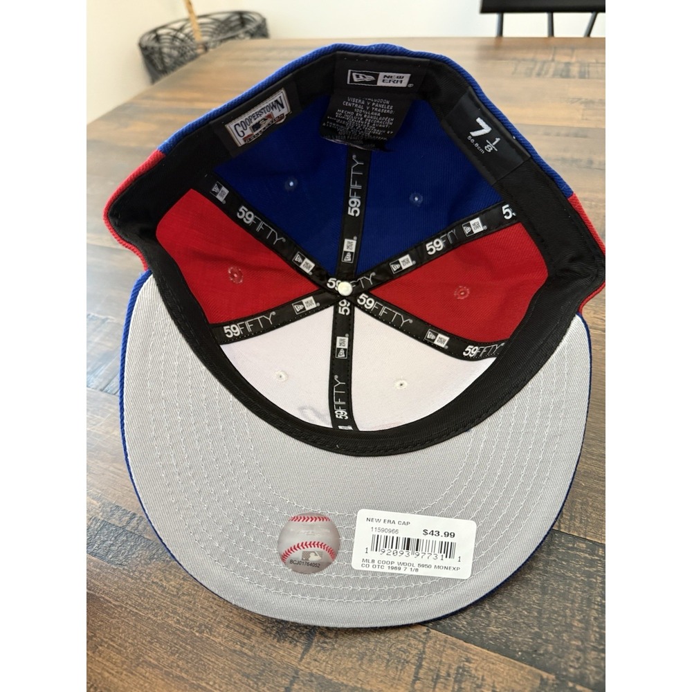 Montreal Expos Hat New Era 59FIFTY 7 1/8 Pin Wheel Red White Blue Wool MLB New - Picture 6 of 8